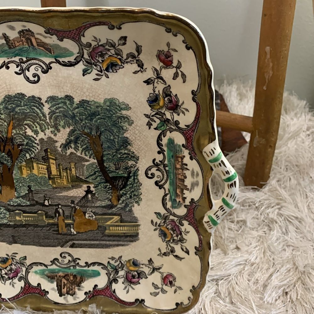 Mason's Ironstone Leeds England 
Square Cake Plate With Handles‎ Vintage - Picture 8 of 17